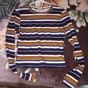 Striped Long Sleeve Cropped